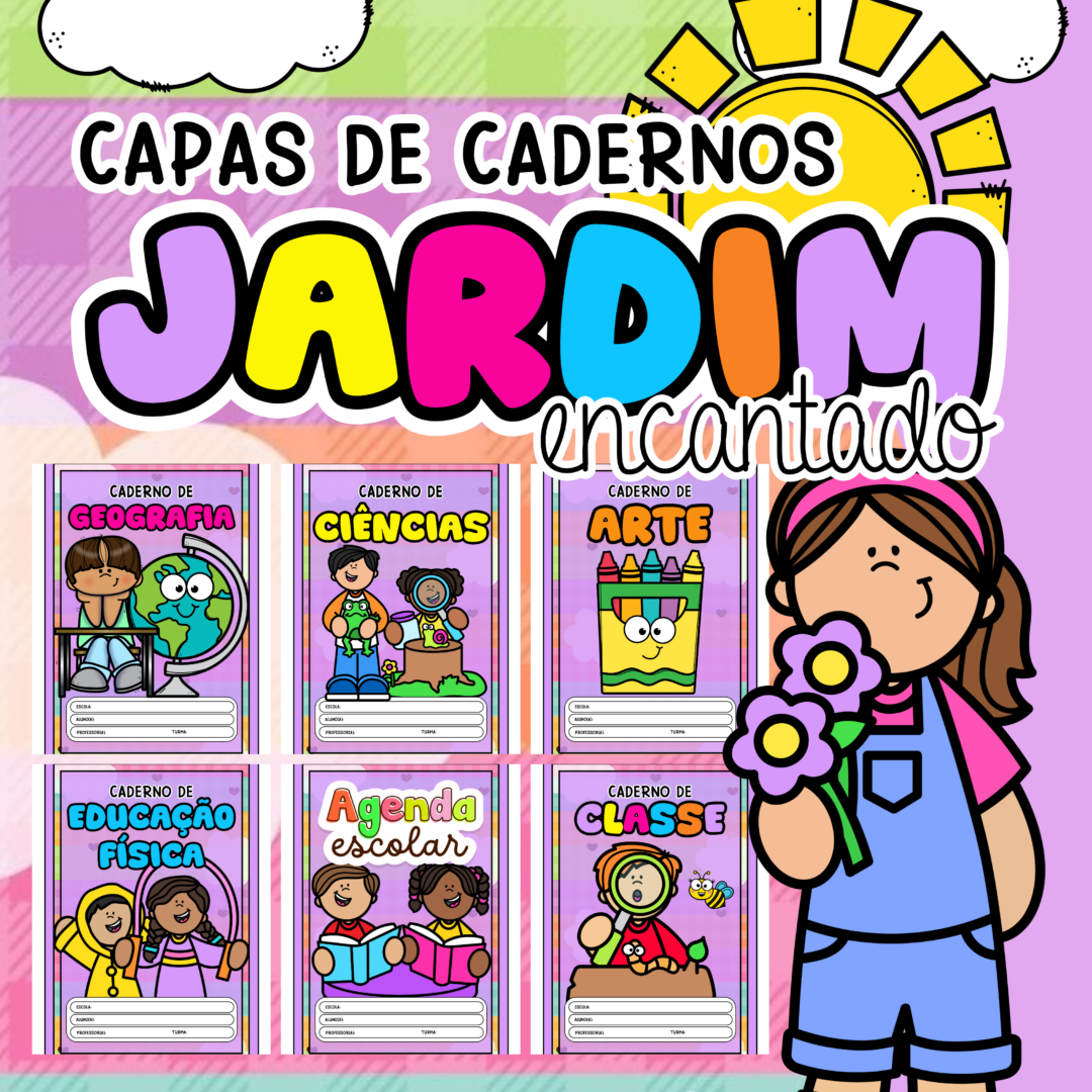 Capas de Caderno - Jardim Encantado